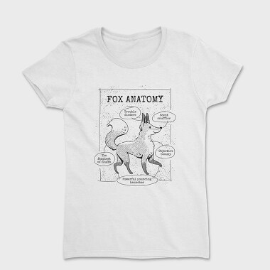 Fox Anatomy Cute Tote, Tricou Femei