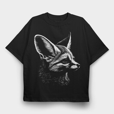 Attentive Fennec Fox, Tricou Oversize Barbati (Unisex)